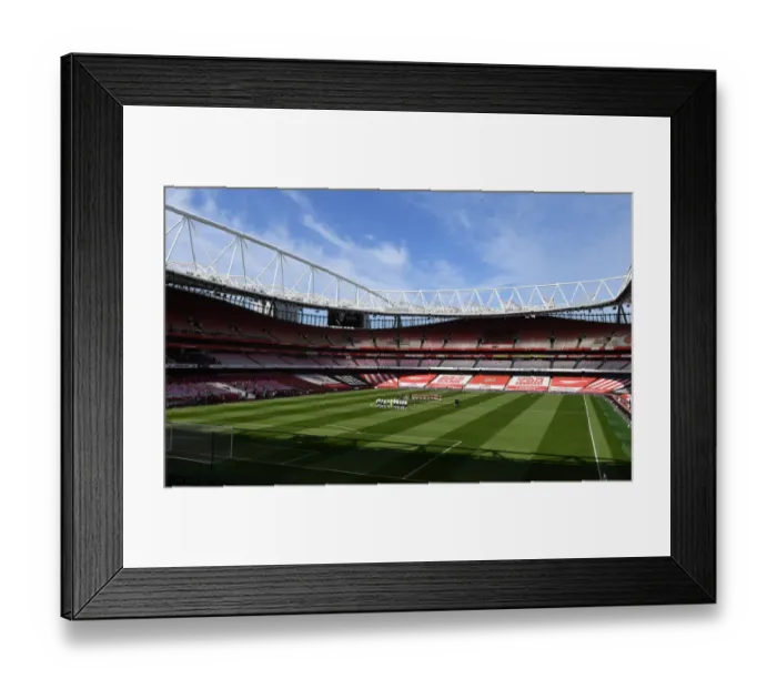 Framed Print : Silent Tribute: Arsenal and Fulham Honor Prince Philip at Empty Emirates Stadium, Premier League 2021
