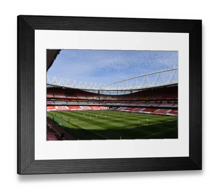 Framed Print : Empty Emirates: Arsenal vs Fulham (April 2021, Premier League) - Behind Closed Doors