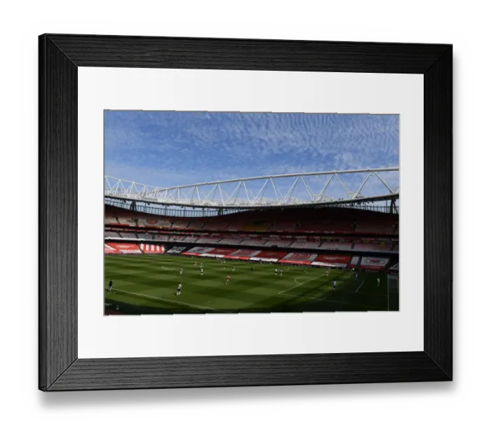 Framed Print : Behind Closed Doors: Arsenal vs Fulham at Empty Emirates Stadium (April 2021, Premier League)