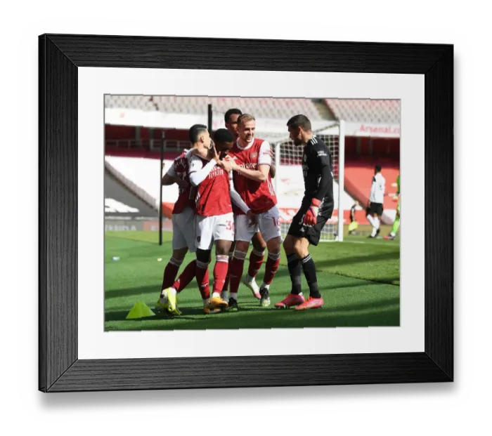 Framed Print : Arsenal's Empty Emirates: Nketiah Scores Thrilling Goal Amidst COVID-19 Restrictions