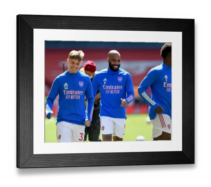 Framed Print : Arsenal's Alexandre Lacazette Prepares for Fulham Clash at Empty Emirates Stadium (April 2021)