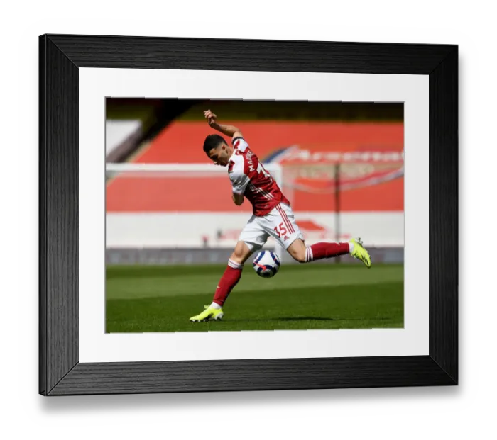 Framed Print : Martinelli Shines: Arsenal's Dominant Display Against Fulham in Empty Emirates (April 2021) Framed Print : Martinelli Shines: Arsenal's Dominant Display Against Fulham in Empty Emirates (April 2021)