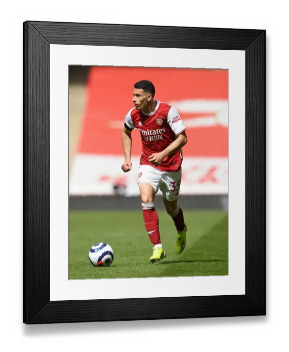 Framed Print : Gabriel Martinelli's Star Performance: Arsenal's Impressive Win Against Fulham in Empty Emirates (April 2021)