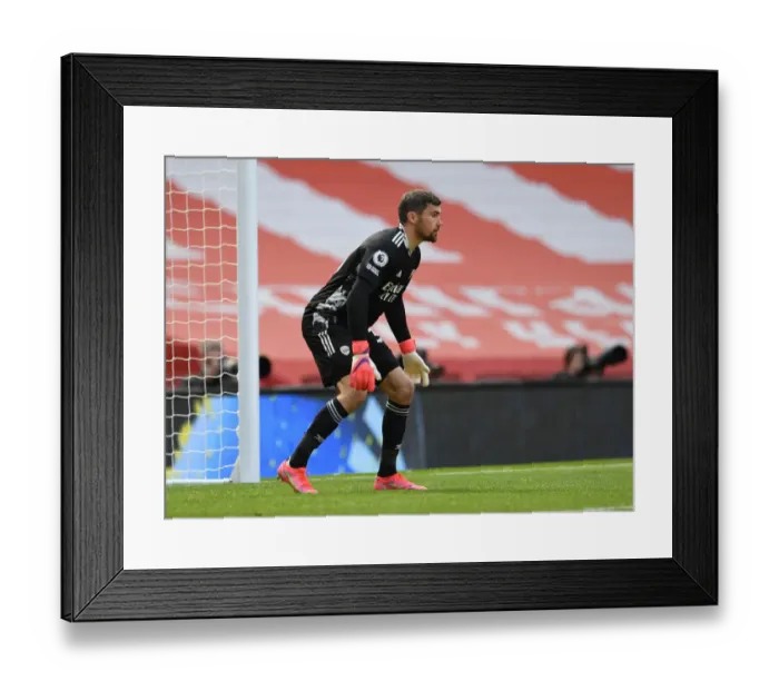 Framed Print : Arsenal's Mat Ryan in Action at Empty Emirates Stadium: Arsenal vs Fulham, Premier League 2021