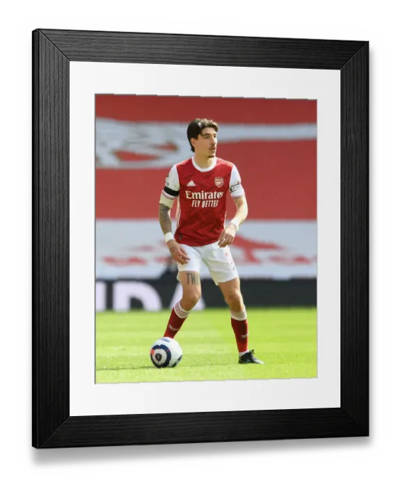 Framed Print : Arsenal's Bellerin in Action at Empty Emirates Against Fulham (2020-21)
