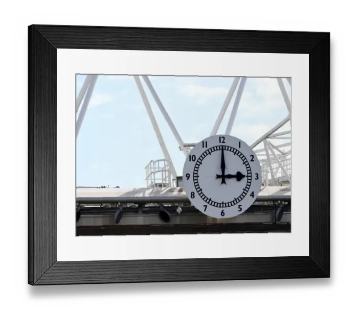 Framed Print : Arsenal vs Fulham: Emirates Stadium's Silent Clock - Premier League 2020-21 (Behind Closed Doors)