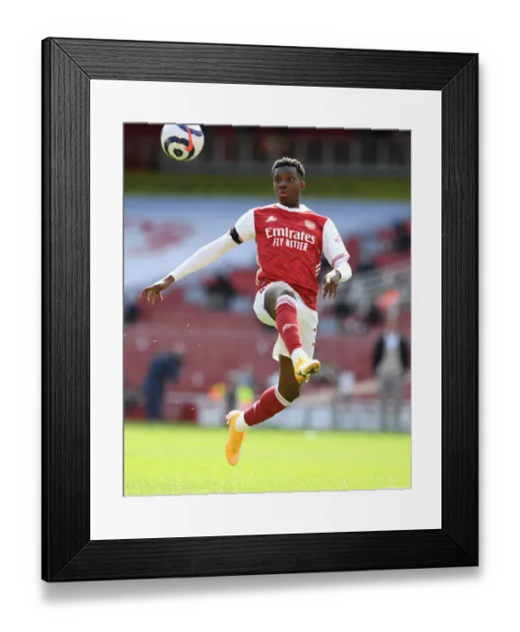 Framed Print : Arsenal's Eddie Nketiah in Action against Fulham during Empty Emirates Stadium Premier League Game, April 2021