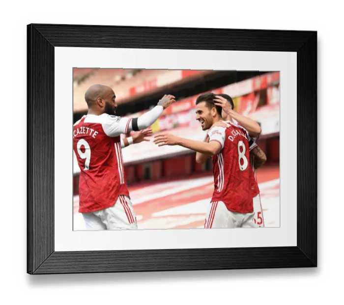 Framed Print : Dani Ceballos Disallowed Goal: Arsenal vs Fulham, Emirates Stadium, April 2021 (Behind Closed Doors)