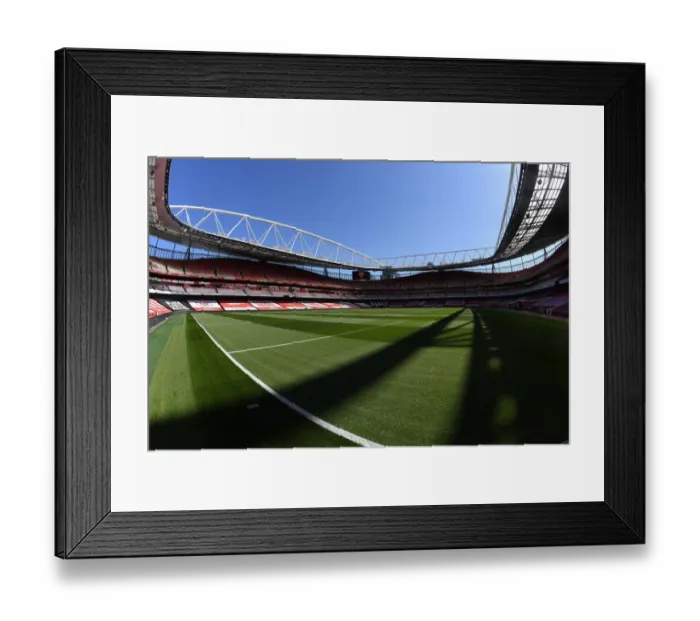 Framed Print : Empty Glory: Arsenal vs. Everton at the Deserted Emirates Stadium (2020-21)