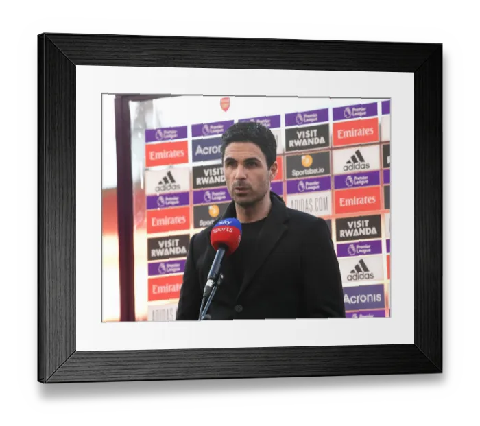 Framed Print : Mikel Arteta: Arsenal Manager Prepares for Arsenal vs. Everton Showdown at Emirates Stadium