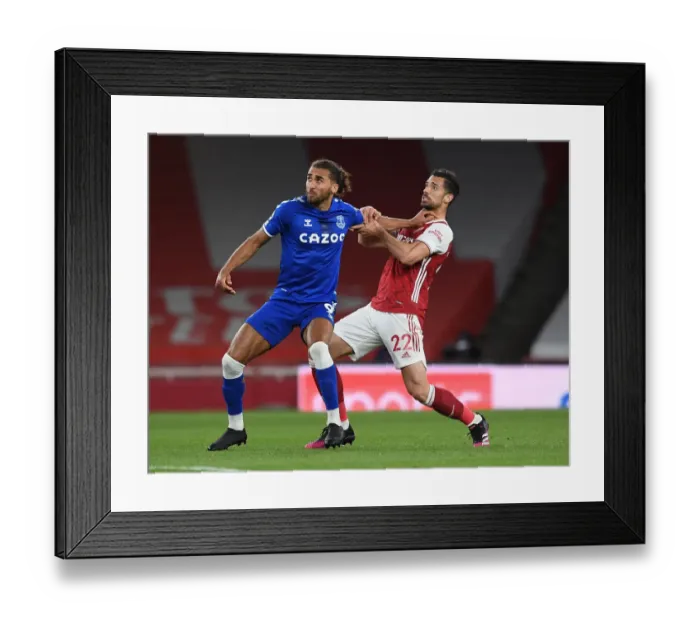 Framed Print : Arsenal vs. Everton: Pablo Mari vs. Dominic Calvert-Lewin in Intense Battle at Emirates Stadium Framed Print : Arsenal vs. Everton: Pablo Mari vs. Dominic Calvert-Lewin in Intense Battle at Emirates Stadium