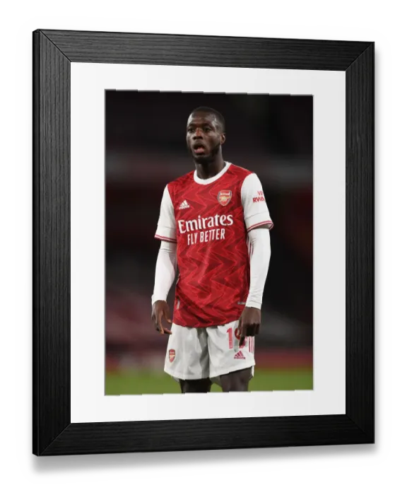 Framed Print : Pepe in Action: Arsenal vs. Everton, Premier League 2020-21