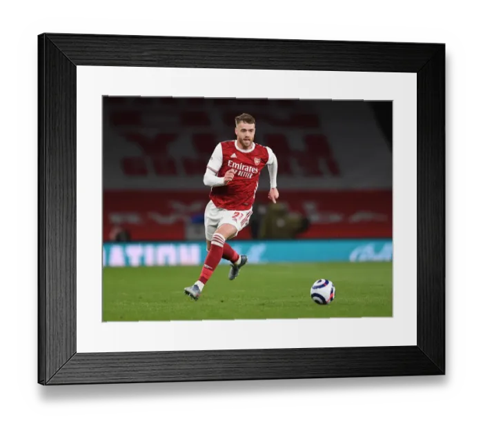 Framed Print : Arsenal vs. Everton: Calum Chambers in Action at the Emirates Stadium, Premier League 2020-21