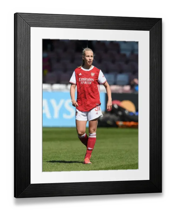 Framed Print : Arsenal's Beth Mead Scores in Empty Meadow Park: FA WSL 2021 - Arsenal Women vs. Brighton & Hove Albion
