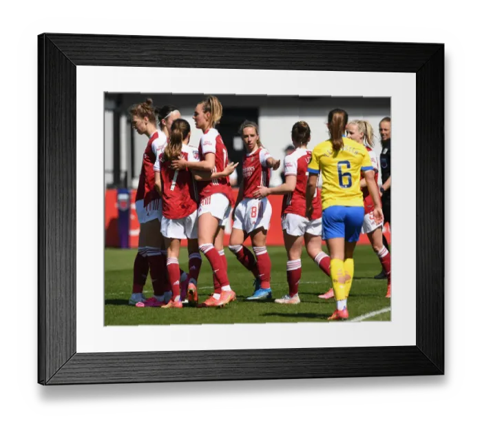 Framed Print : Arsenal Women's Historic Victory: Jordan Nobbs Scores First Goal in Empty Meadow Park