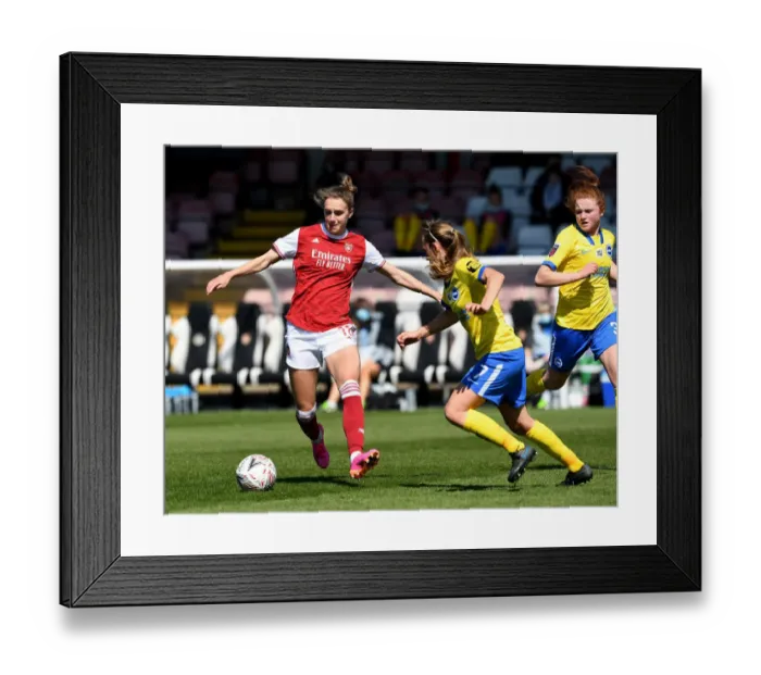 Framed Print : Miedema vs Whelan: A Rivalry Unfolds at Empty Meadow Park - Arsenal Women vs Brighton & Hove Albion