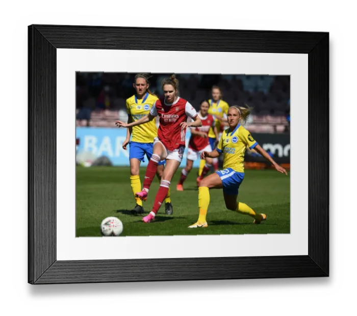Framed Print : Miedema vs Kovisto: A Riveting Rivalry at Empty Meadow Park - Arsenal Women vs Brighton & Hove Albion