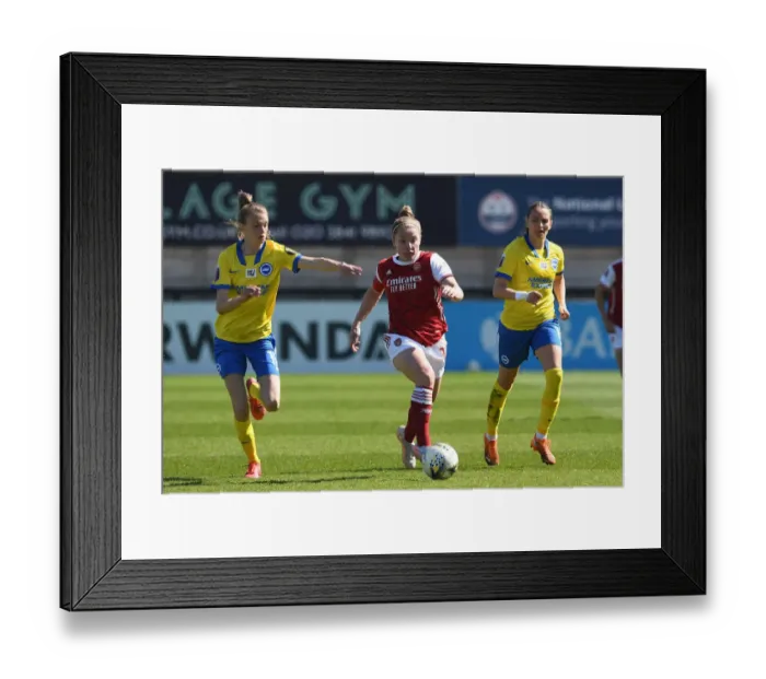 Framed Print : Arsenal's Kim Little Faces Off Against Brighton in Empty FA WSL Match