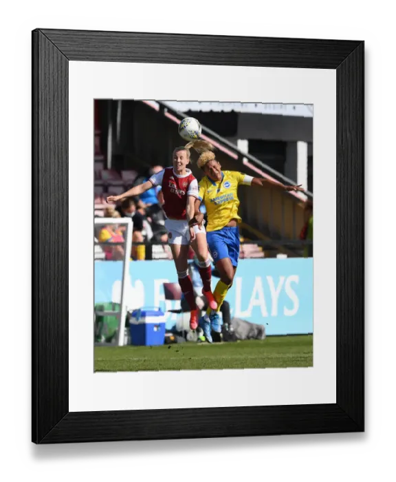 Framed Print : Arsenal's Beth Mead Goes Head-to-Head with Brighton in Empty FA WSL Match (2021)
