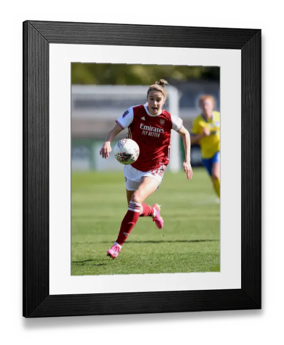 Framed Print : Arsenal's Miedema Scores in Empty Meadow Park: Arsenal Women vs Brighton & Hove Albion, FA WSL 2021