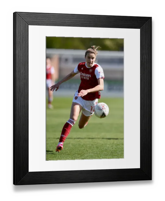 Framed Print : Arsenal's Vivianne Miedema Scores in Empty Meadow Park: Arsenal Women vs Brighton & Hove Albion (2021)
