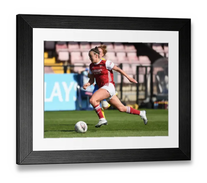 Framed Print : BOREHAMWOOD, ENGLAND - APRIL 25: Caitlin Foord of Arsenal during the Barclays FA Womens Super League match between Framed Print : BOREHAMWOOD, ENGLAND - APRIL 25: Caitlin Foord of Arsenal during the Barclays FA Womens Super League match between