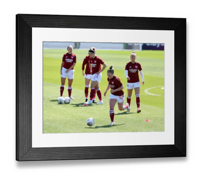 Framed Print : Arsenal's Kim Little: Focused at Empty Meadow Park Before FA WSL Match (2021)