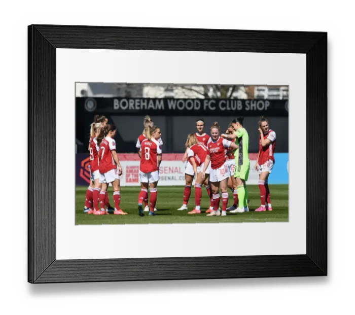 Framed Print : Arsenal Women vs Brighton: FA WSL Match in Empty Stands (April 2021)