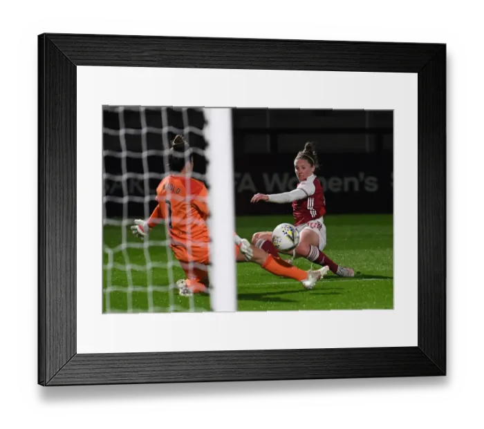 Framed Print : Arsenal Women's Victory: Kim Little Scores Second Goal in Empty Meadow Park (2020-21)