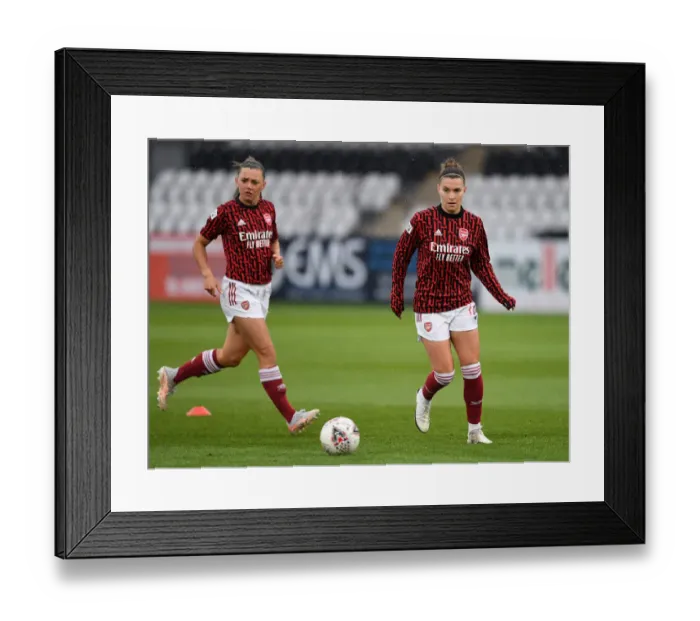 Framed Print : Arsenal Women vs. West Ham United Women: FA WSL Match in Empty Stands (2020-21)