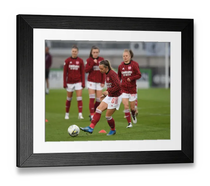 Framed Print : Arsenal's Jordan Nobbs Prepares for West Ham Clash in Empty Meadow Park (Arsenal Women vs West Ham United Women, FA WSL 2021)