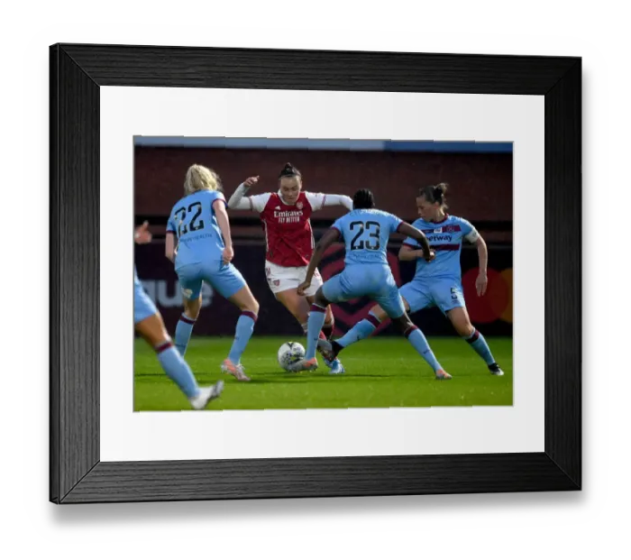 Framed Print : Arsenal vs. West Ham Women: FA WSL Clash Amidst Empty Stands (April 2021) Framed Print : Arsenal vs. West Ham Women: FA WSL Clash Amidst Empty Stands (April 2021)