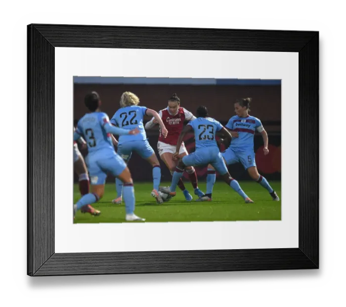 Framed Print : Arsenal Women vs. West Ham United Women: A Tight Clash in Empty FA WSL Stands (April 2021)