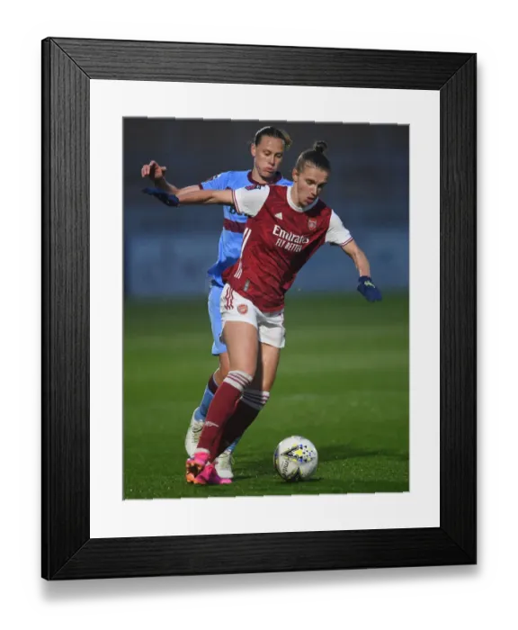 Framed Print : Miedema vs. Van Egmond: A Riveting Showdown at Empty Meadow Park - Arsenal Women vs. West Ham United Women, FA WSL 2021