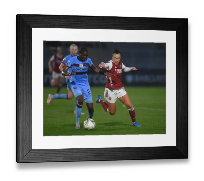 Framed Print : Arsenal Women vs. West Ham United Women: FA WSL Clash in Empty Meadow Park Stands (April 2021)
