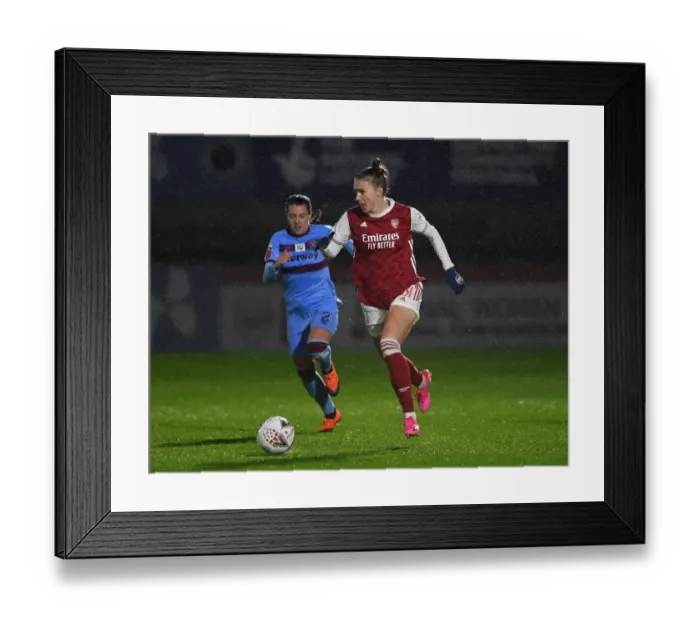 Framed Print : Arsenal's Vivianne Miedema Scores in Empty FA WSL Match: Arsenal Women vs West Ham United Women, 2021