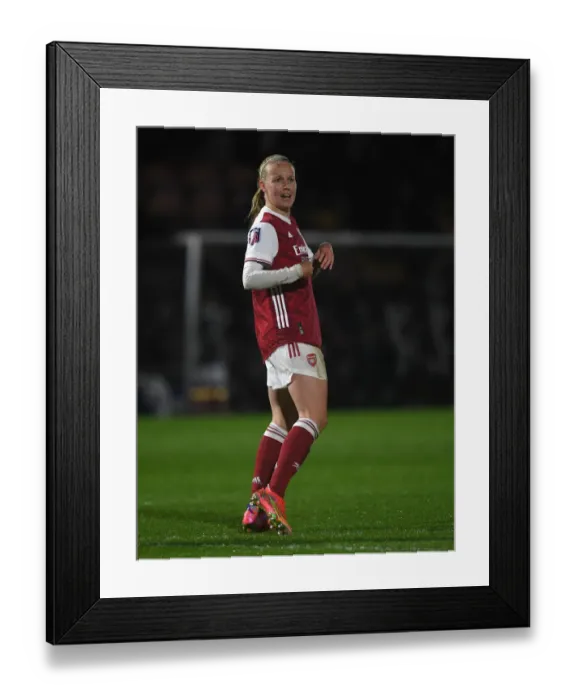Framed Print : Arsenal's Beth Mead Shines in Empty Meadow Park: Arsenal Women vs West Ham United Women, FA WSL 2021