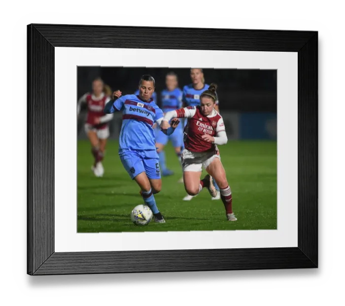 Framed Print : Arsenal Women vs. West Ham United Women: FA WSL Clash at Empty Meadow Park (April 2021)
