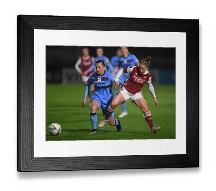 Framed Print : Arsenal Women vs. West Ham United Women: FA WSL Match in Empty Stands (April 2021)