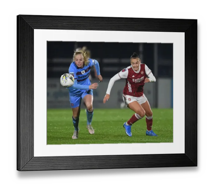 Framed Print : Arsenal Women vs. West Ham United Women: FA WSL Clash at Empty Meadow Park (April 2021)