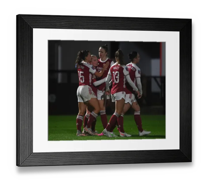 Framed Print : Arsenal Women's Victory: Kim Little Scores Double in Empty Meadow Park Against West Ham United Framed Print : Arsenal Women's Victory: Kim Little Scores Double in Empty Meadow Park Against West Ham United