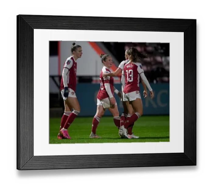 Framed Print : Arsenal Women's Triumph: Kim Little Scores Double in Empty Meadow Park Against West Ham United