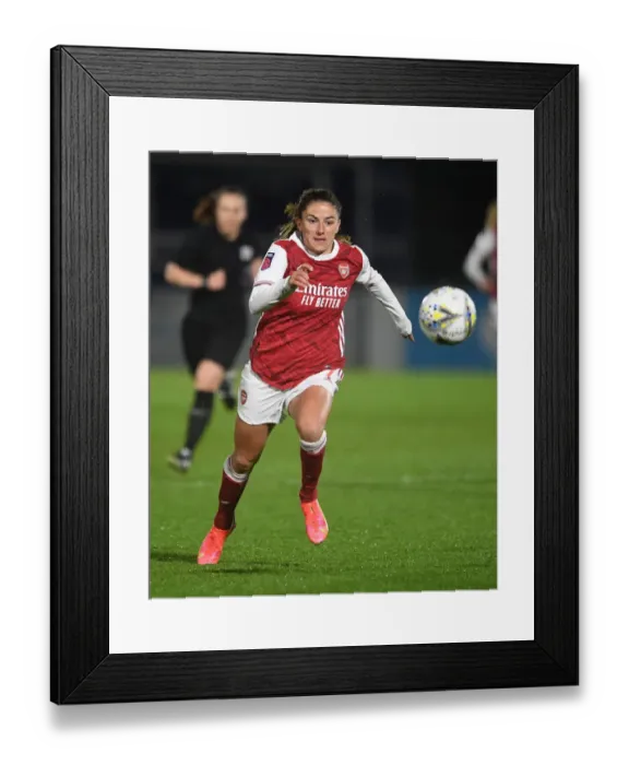 Framed Print : Arsenal Women vs. West Ham United Women: 2021 FA WSL Clash Amidst Empty Stands
