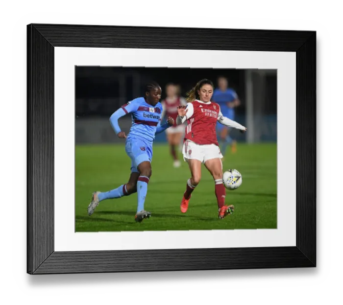 Framed Print : Arsenal Women vs. West Ham United Women: FA WSL Rivalry in Empty Meadow Park Amidst the Pandemic (April 2021) Framed Print : Arsenal Women vs. West Ham United Women: FA WSL Rivalry in Empty Meadow Park Amidst the Pandemic (April 2021)