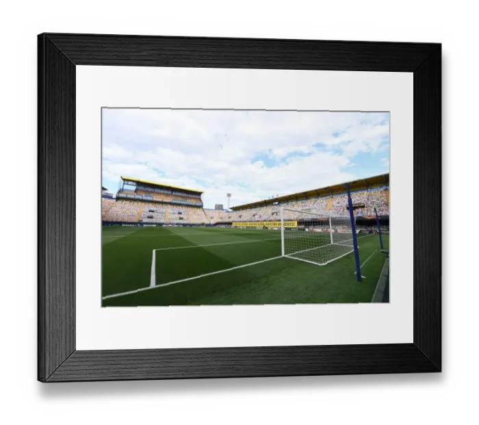 Framed Print : Villarreal CF vs. Arsenal: UEFA Europa League Semi-Final Leg One at Empty Estadio de la Ceramica