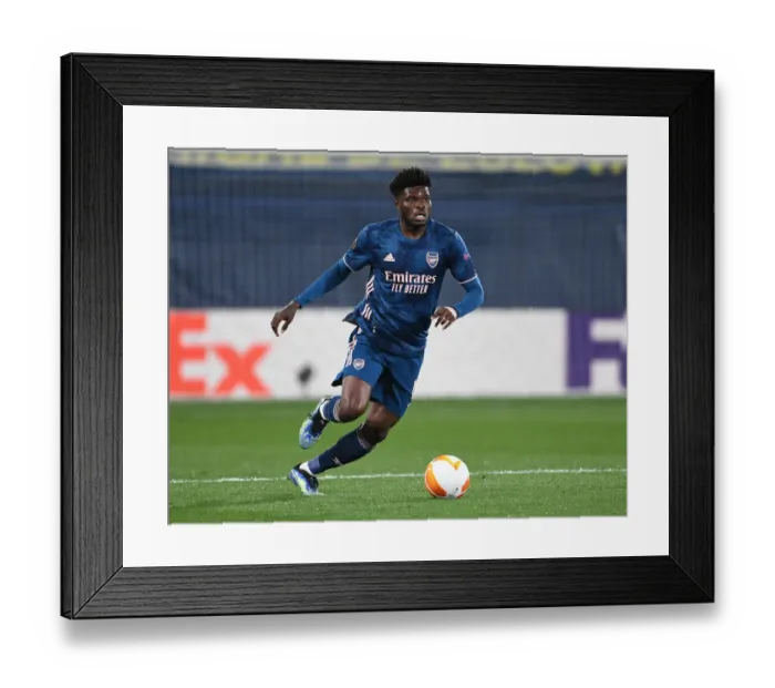 Framed Print : Thomas Partey in Action: Arsenal's UEFA Europa League Semi-Final Match against Villarreal (Behind Closed Doors)