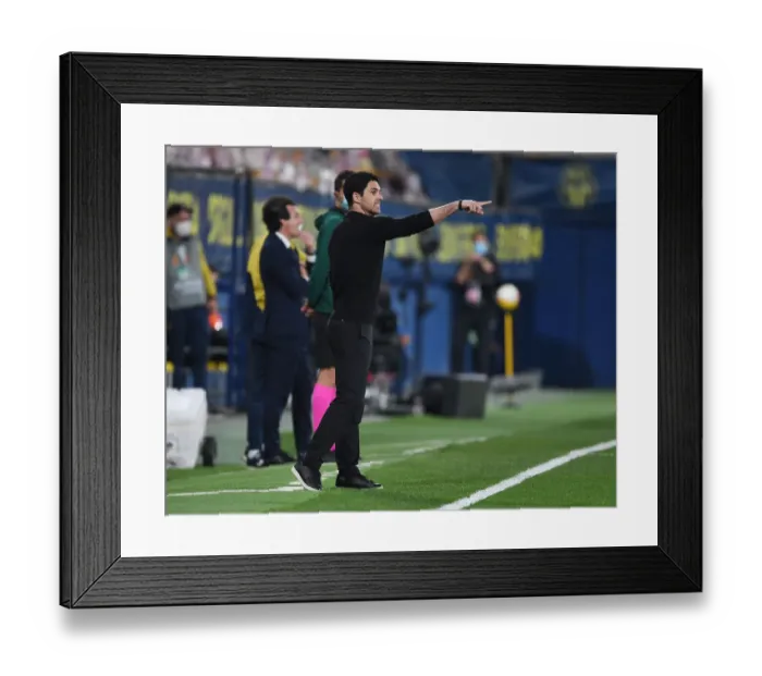 Framed Print : Mikel Arteta Guides Arsenal in Europa League Semi-Final Showdown with Villarreal