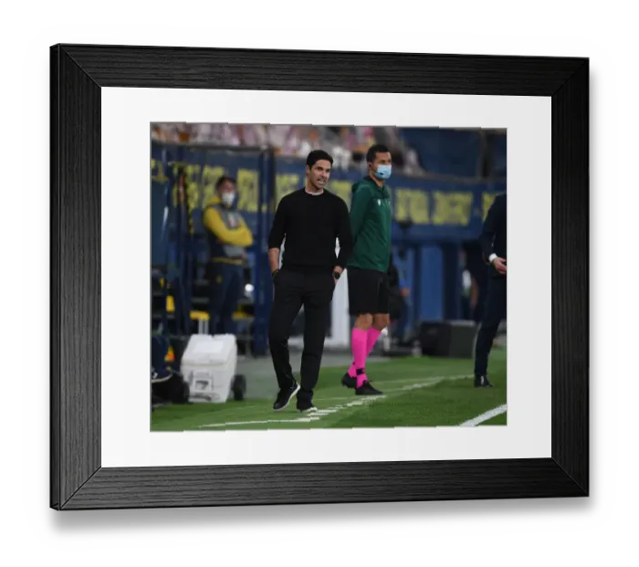 Framed Print : Mikel Arteta Leads Arsenal in Europa League Semi-Final Clash against Villarreal Framed Print : Mikel Arteta Leads Arsenal in Europa League Semi-Final Clash against Villarreal