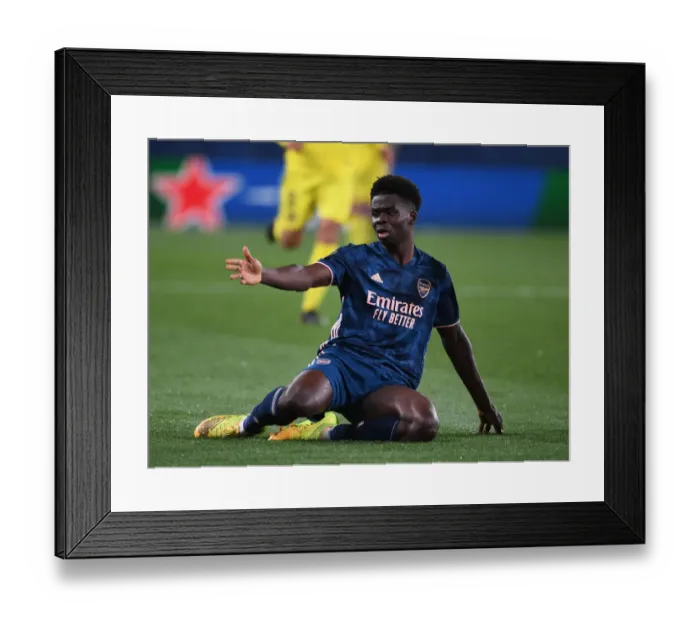 Framed Print : Bukayo Saka Leads Arsenal in Europa League Semi-Final Showdown at Villarreal