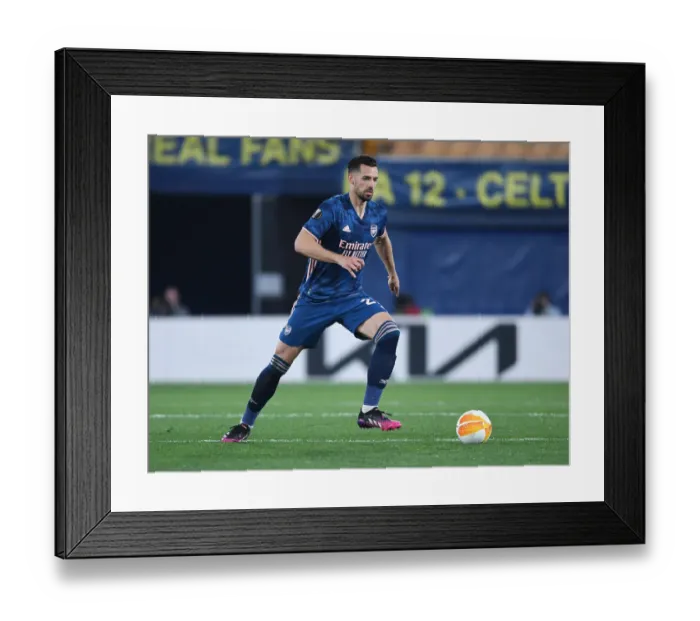 Framed Print : Behind Closed Doors: Arsenal's Pablo Mari in UEFA Europa League Semi-Final Clash against Villarreal